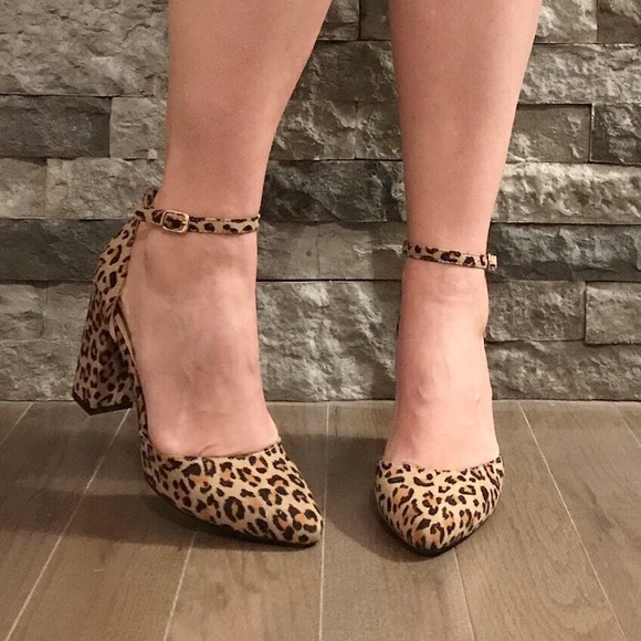 Leopard Ankle Strap Pumps - Picture 2 of 2